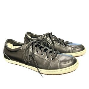 TAOS FOOTWEAR Onward Black Leather Sneakers Brown Women’s Size 9 VGC